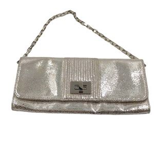 Steve Madden Genuine Leather Silver Clutch